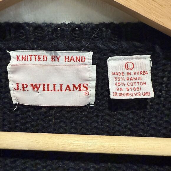 VTG 90s Cardigan Sweater JP Williams Wearable Art Patchwork Artsy Bright Funky L - Picture 4 of 12